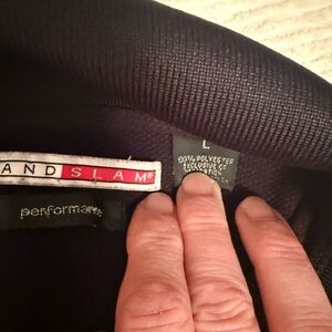 Grand Slam vintage  Golf Polo Black with Red Logo Accent